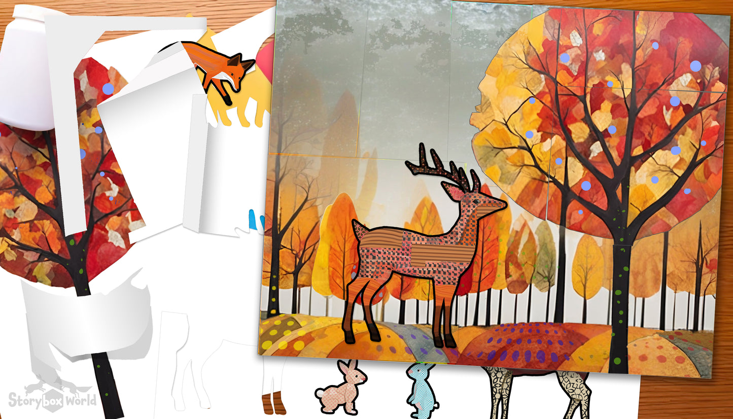 Whiskers in the Woodlands: Fall Collage