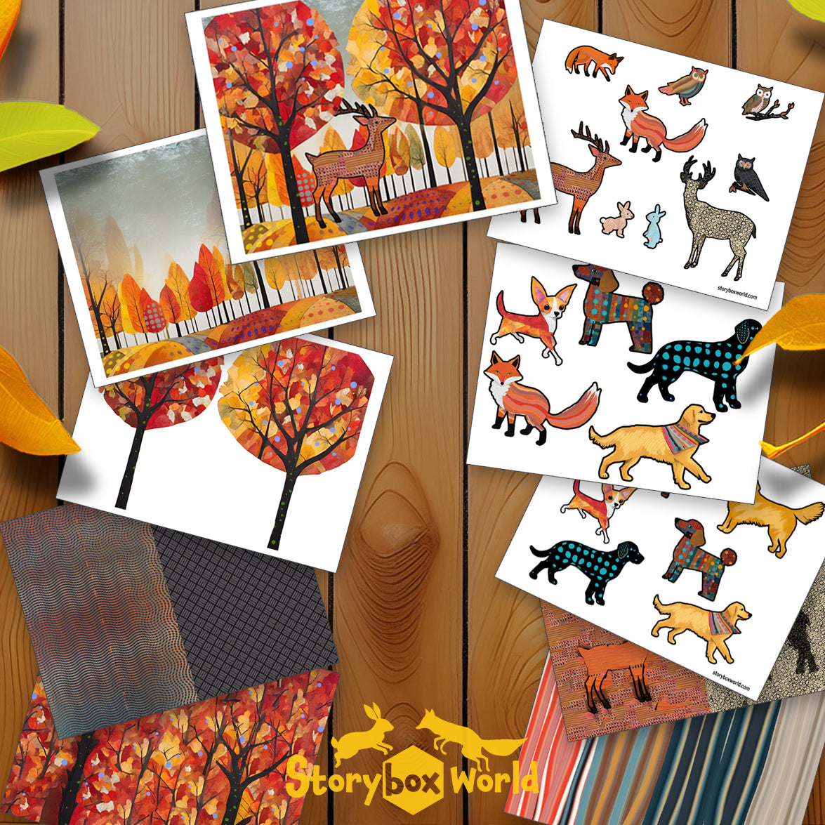 Whiskers in the Woodlands: Fall Collage